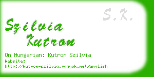 szilvia kutron business card